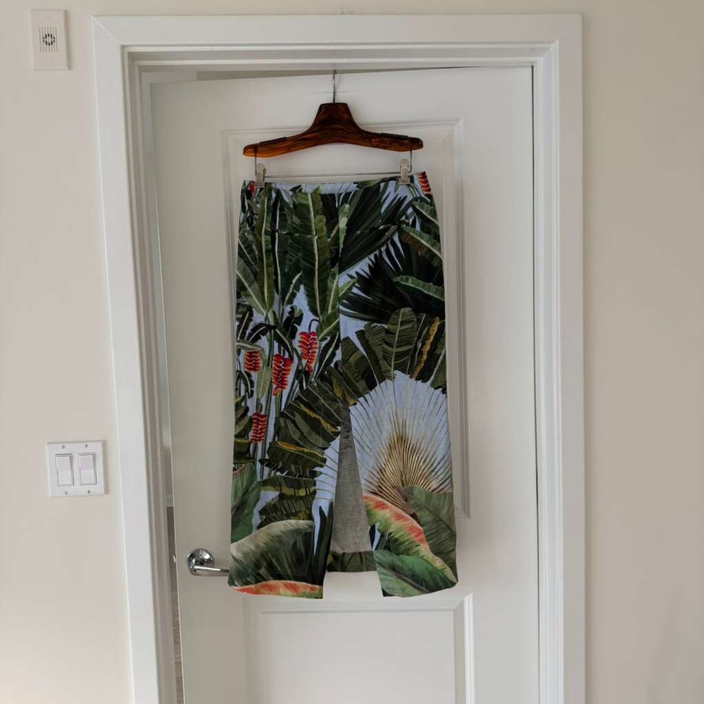 FARM Rio Green Tropical Print Midi Skirt - Picture 8 of 9